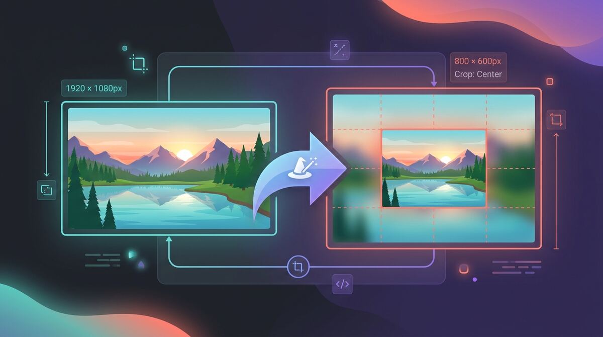ImageMagick MCP — resize and crop with a blurred background fill