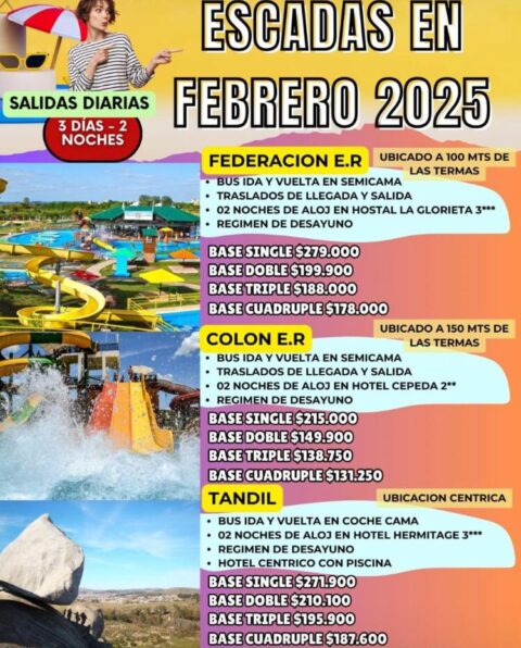 Salidas Diarias Federacion E.R, Colon E.R, Tandil
